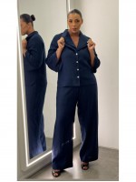 CALÇA PANTALONA MARI em LINHO marinho