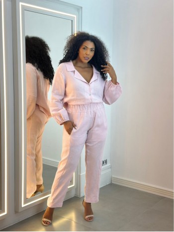 CALÇA DE LINHO ISABELA rosa