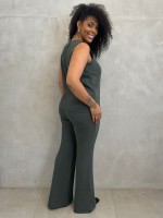 Calça Sônia boucle VERDE MILITAR