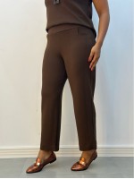 CALÇA FLáVIA MALHA malha levemente encorpada marrom