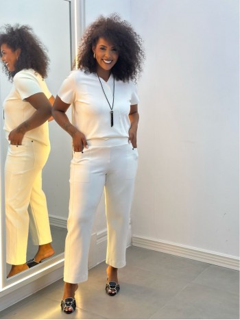 CALÇA FLAVIA MALHA wave off-white