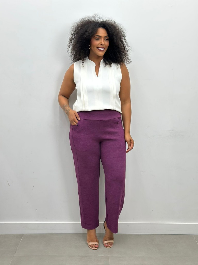 CALÇA FLáVIA boucle framboesa