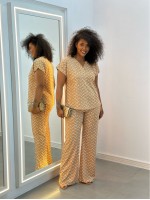 Calça flare fluity ESTAMPADA