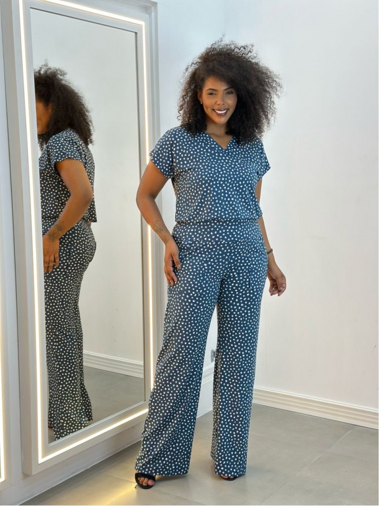 Calça flare fluity ESTAMPADA