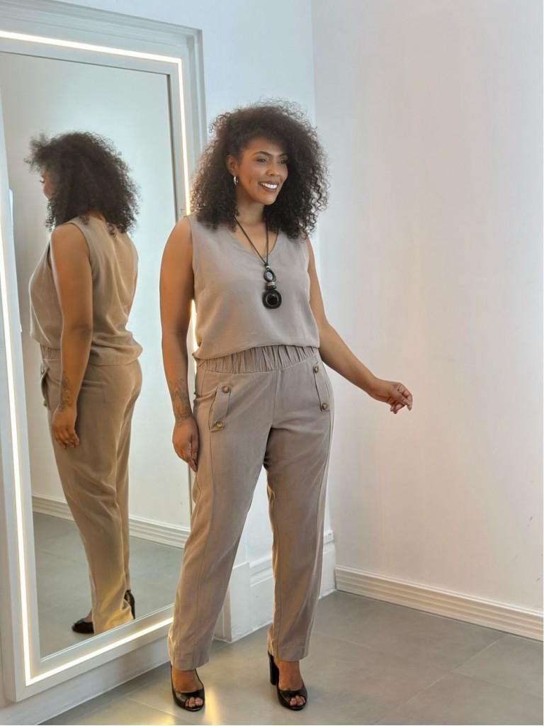 CALÇA nizia EM tencel fendi