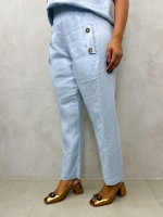 CALÇA ISABELA em LINHO azul bebê