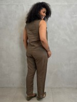 CALÇA ISABELA em LINHO verde militar