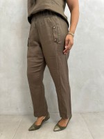 CALÇA ISABELA em LINHO verde militar