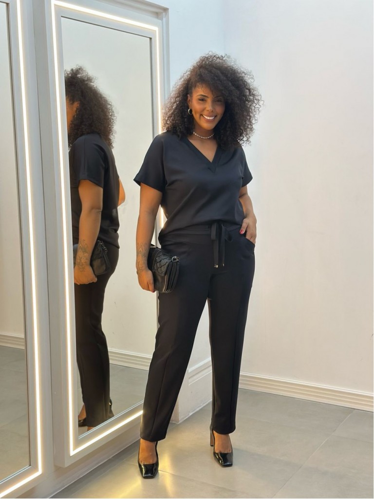 CALÇA SARA MALHA wave PRETA