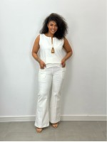 CALÇA ACÁCIA Malha Encorpada off-white