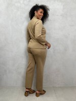 Calça Isa Malha levemente ENCORPADA CASTOR