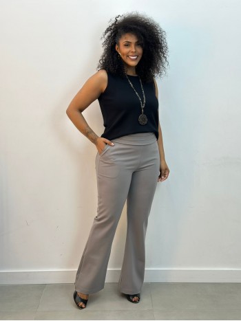 CALÇA ELIANA Malha Encorpada cinza