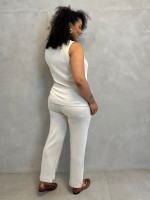 Calça Silvia Malha levemente Encorpada off-white
