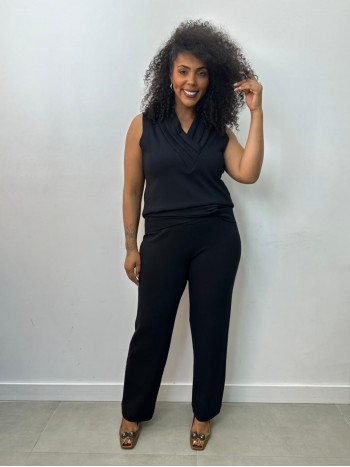 Calça Aline Malha Levemente ENCORPADA preta