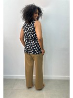 Calça jane Malha Levemente ENCORPADA castor