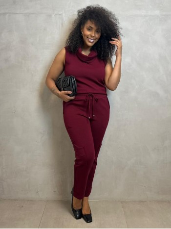 Calça cláudia Malha Levemente ENCORPADA marsala