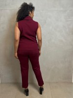 Calça cláudia Malha Levemente ENCORPADA marsala
