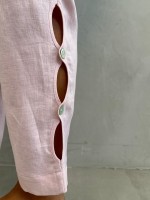 CALÇA bEATRIZ em LINHO ROSA BEBÊ