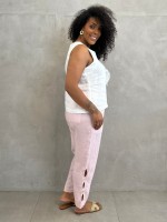 CALÇA bEATRIZ em LINHO ROSA BEBÊ