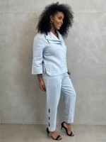 CALÇA bEATRIZ em LINHO azul bebê