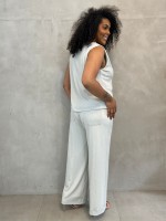 Calça Sabrina paetê prata