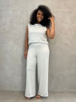 Calça Sabrina paetê prata