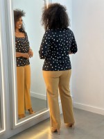 Calça Bella Malha Encorpada caramelo