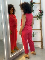 Calça Isa Malha ENCORPADA CORAL