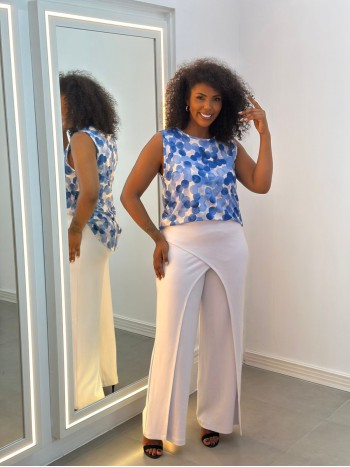 Calça Liz Malha Levemente encorpada BRANCA