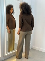 Calça Zelma Malha levemente Encorpada caqui