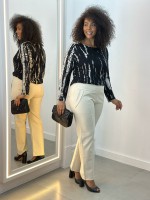 Calça Bella Malha Encorpada gelo