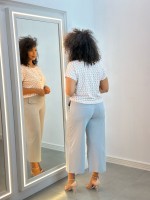 Calça DANIELA PANTACOURT FLUITY lisa prata