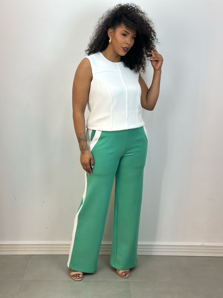 Calça Pamela Malha levemente encorpada verde