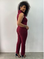 Calça Silvia Malha levemente Encorpada marsala