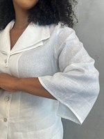 CAMISA carmen em LINHO branca