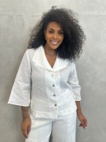 CAMISA carmen em LINHO branca