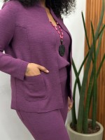 Casaco Erica boucle framboesa