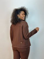 Jaqueta Isadora MALHA LEVEMENTE Encorpada marrom