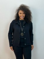 Jaqueta Isadora MALHA LEVEMENTE Encorpada preta