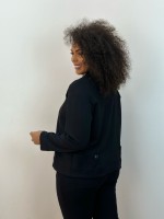 Jaqueta Isadora MALHA LEVEMENTE Encorpada preta