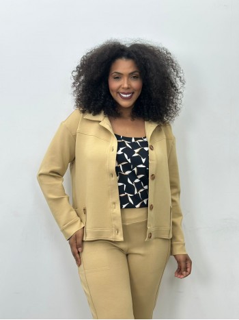 Jaqueta Isadora MALHA LEVEMENTE Encorpada camelo