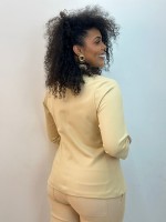 Casaco Rosana Malha encorpada café c/ leite