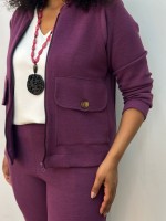 CASACO DENISE boucle framboesa