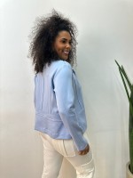 Jaqueta LOurdes Malha levemente Encorpada azul bebê