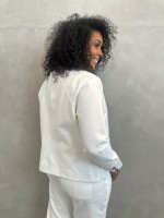 Casaco delva Malha Encorpada off-white