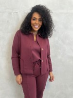 Casaco delva Malha Encorpada framboesa