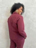 Casaco delva Malha Encorpada framboesa