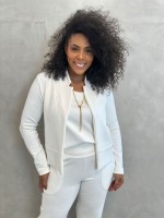 casaco Aurora MALHA LEVEMENTE Encorpada off-white