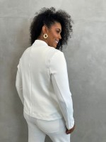 casaco Aurora MALHA LEVEMENTE Encorpada off-white