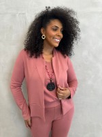 casaco Aurora MALHA LEVEMENTE Encorpada rosa antigo